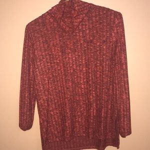 Red long sleeve high neck sweater